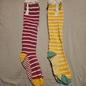 Matilda Jane Girls Knee Socks, two pair, size Medium